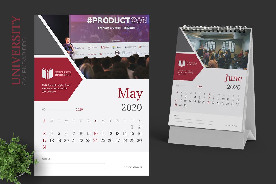 教育行业日历定制设计2020年活页台历设计模板 2020 University Education Calender Pro插图(3)