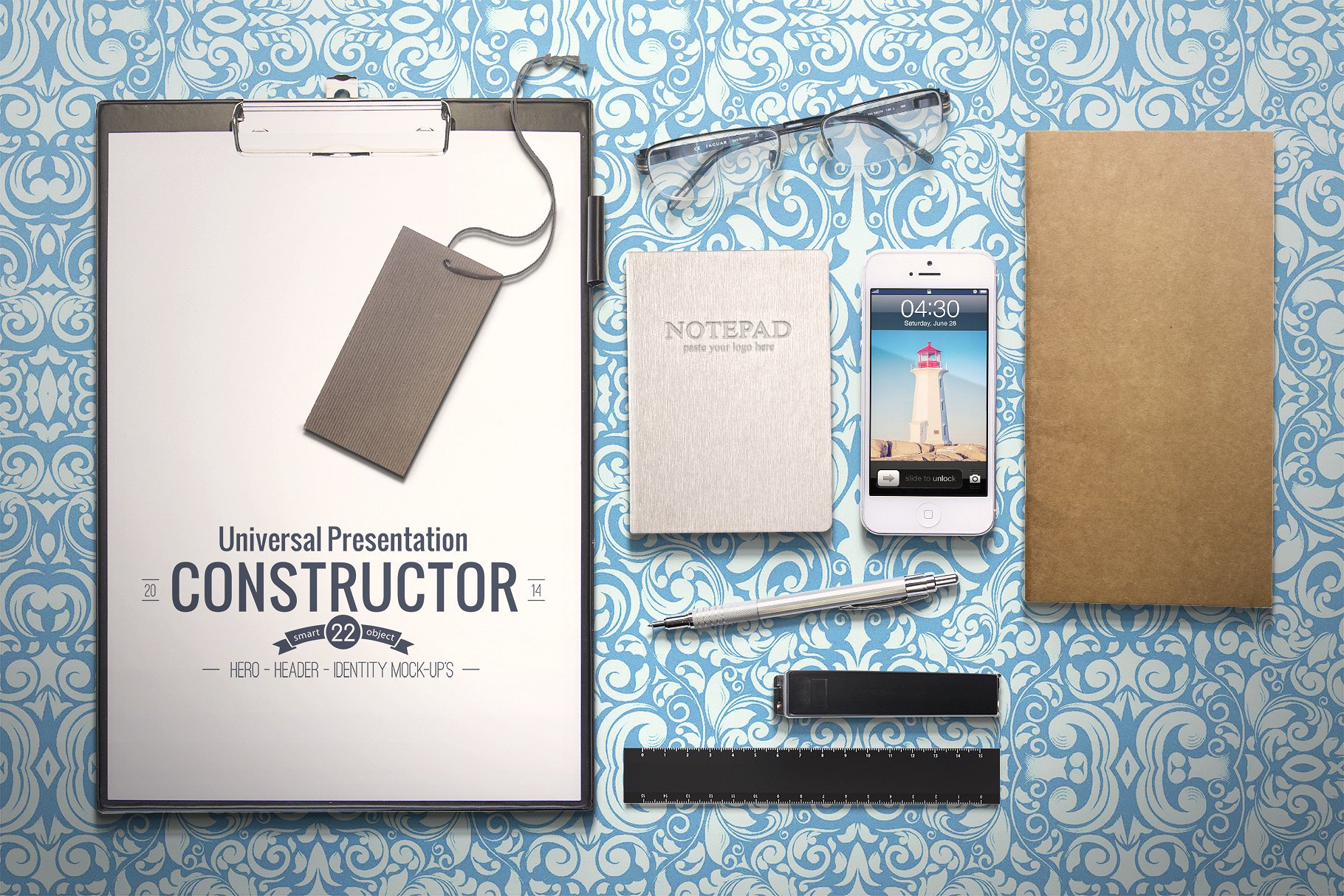 办公场景巨无霸样机模板 Hero Header Identity Mockups插图(1)