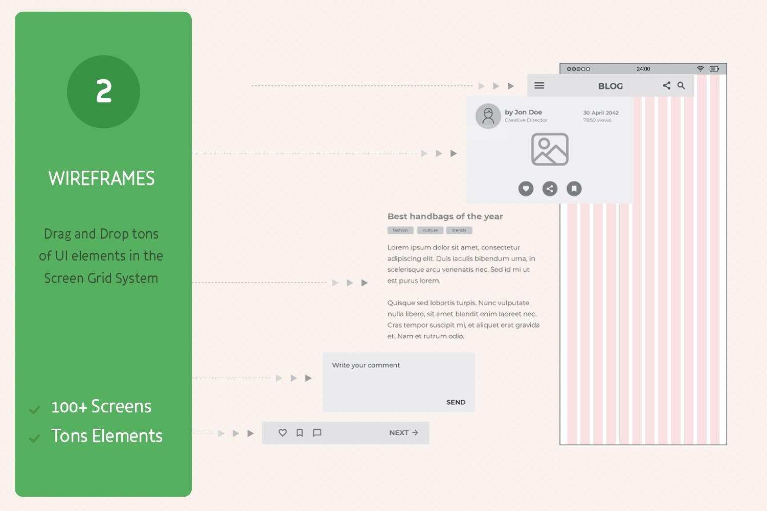 UX工作流程-手机APP线框图/站点地图设计素材 UX Workflow – Mobile Wireframe and Sitemap Creator插图(2)