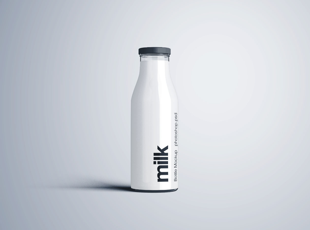 牛奶盒&牛奶瓶外观设计PSD样机模板 Milk Bottle Mockup – PSD插图(1)