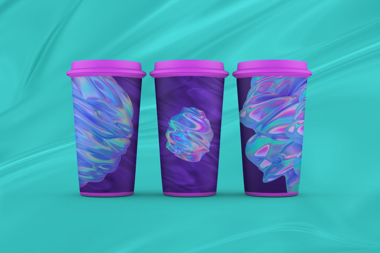 抽象3D渲染有机图形PNG背景图素材 Abstract 3D Rendering of Organic Shapes插图(2)