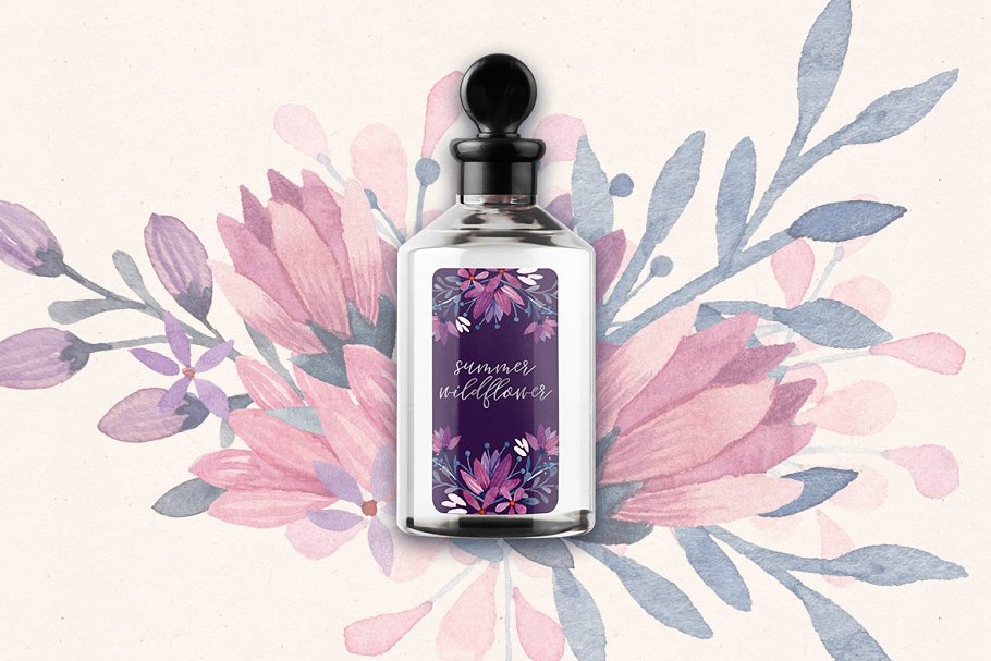 水彩叶子&花卉剪贴画 Watercolor Leaves + Florals Kit插图(6)