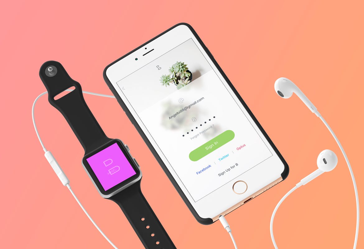 APP注册登录界面设计SKETCH模板 B SignIn – Sketch Ui插图(1)