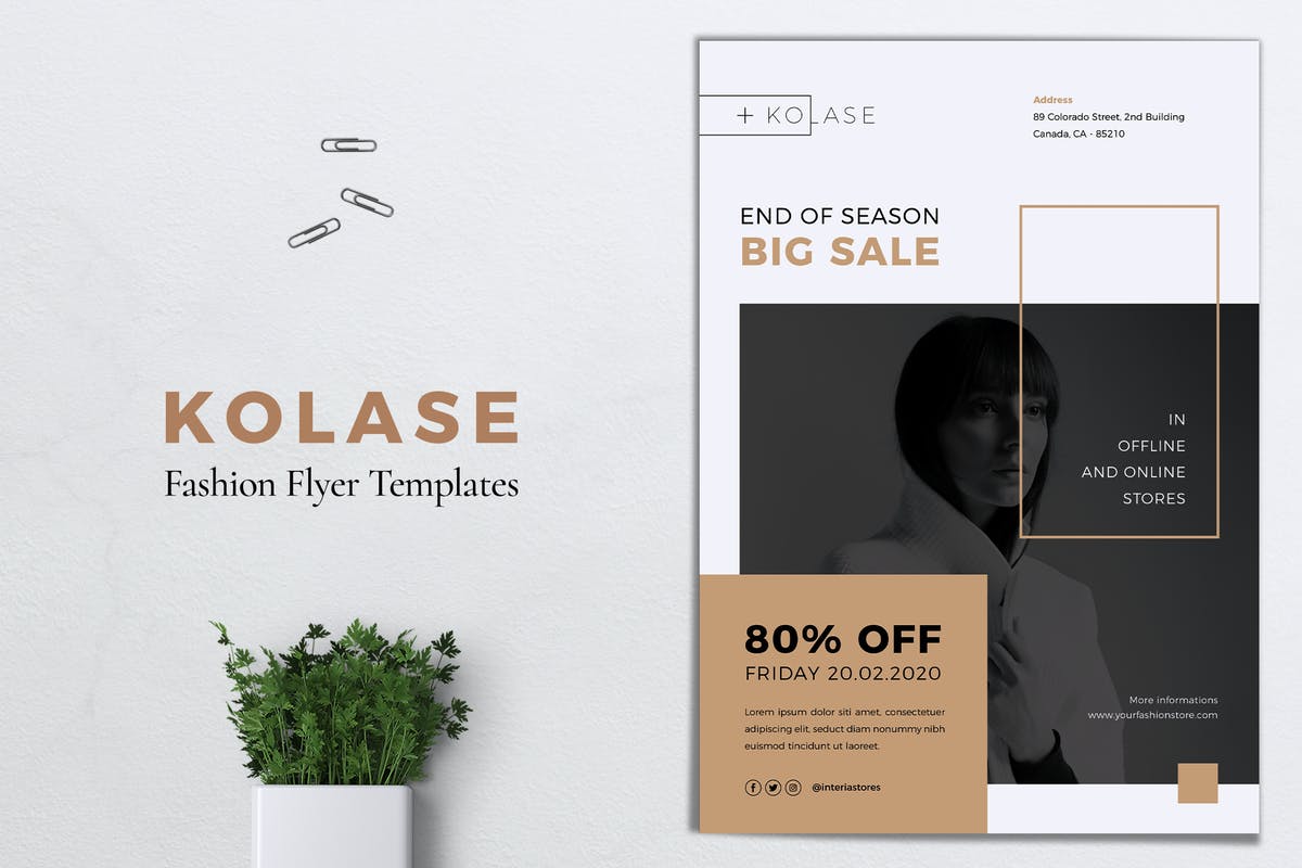 时尚服饰品牌促销广告海报设计模板 KOLASE Fashion Store Flyer插图
