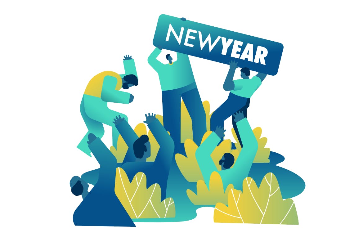 新年晚会倒计时矢量插画素材v1 New Year party countdown插图