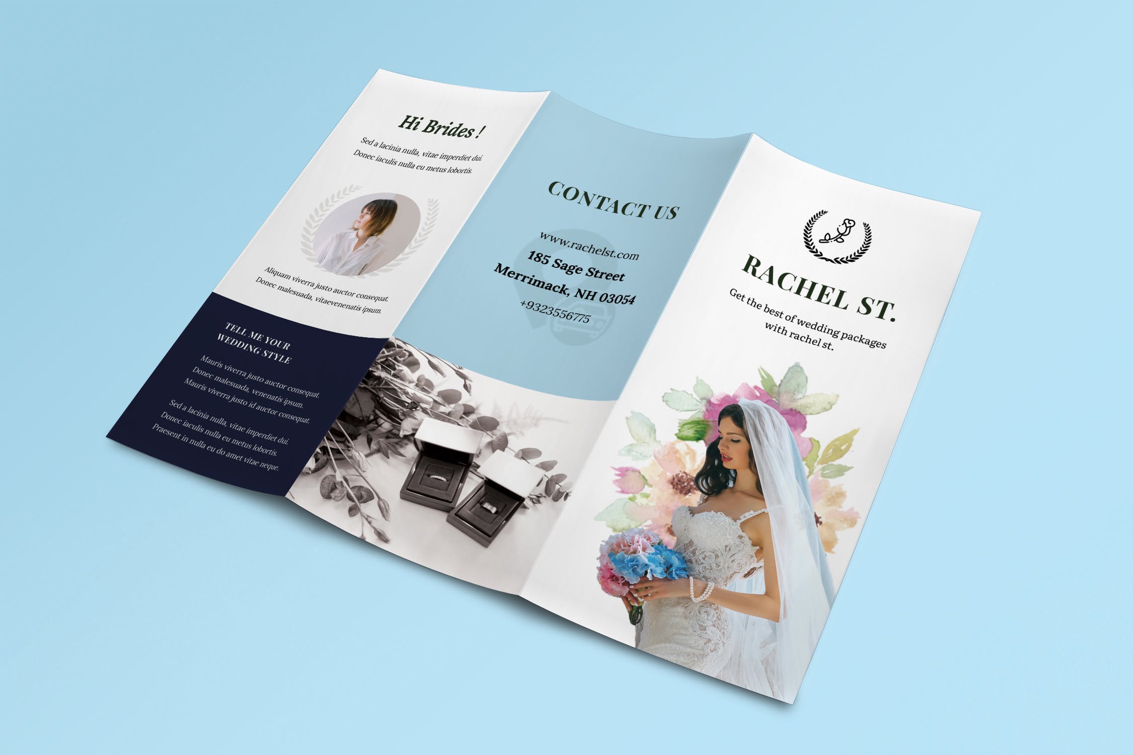 三折页婚礼婚宴策划公司传单设计模板插图(3)