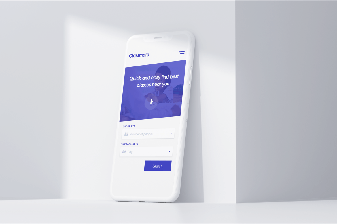 班级网站UI界面设计SKETCH模板 Classmate – Hero Header Sketch Concept插图(2)