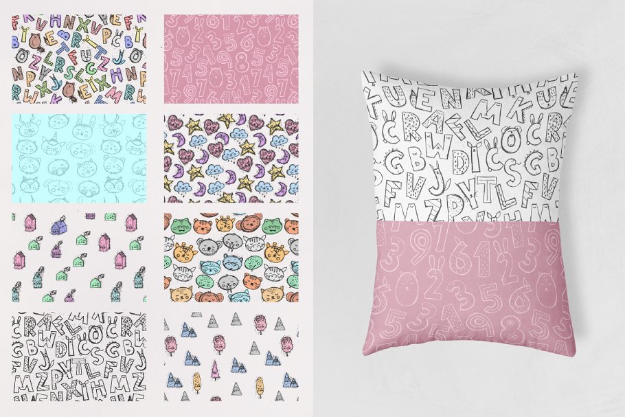 可爱动物、字母、数字矢量图案 Cute Stamps Pro插图(8)