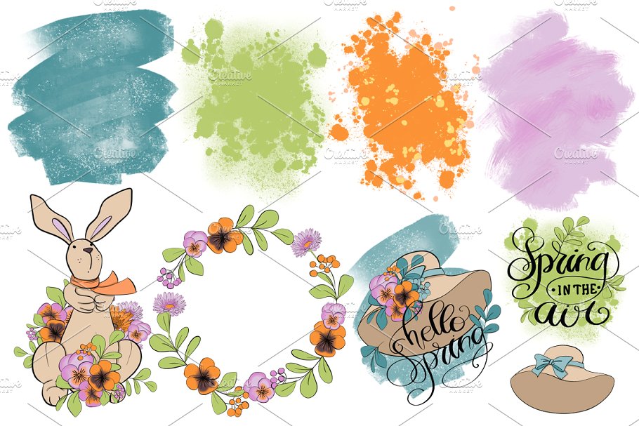 “春天百花开”-手绘水彩插画合集 Happy Spring Hand Drawn Illustration插图(4)