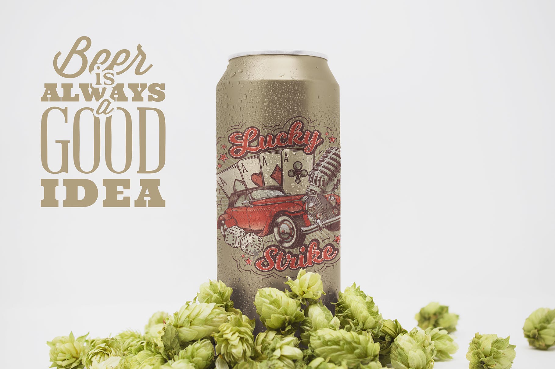 12盎司啤酒易拉罐外观设计前视图素材库精选v2 Front 16oz Beer Can Mockup Vol.2插图(1)