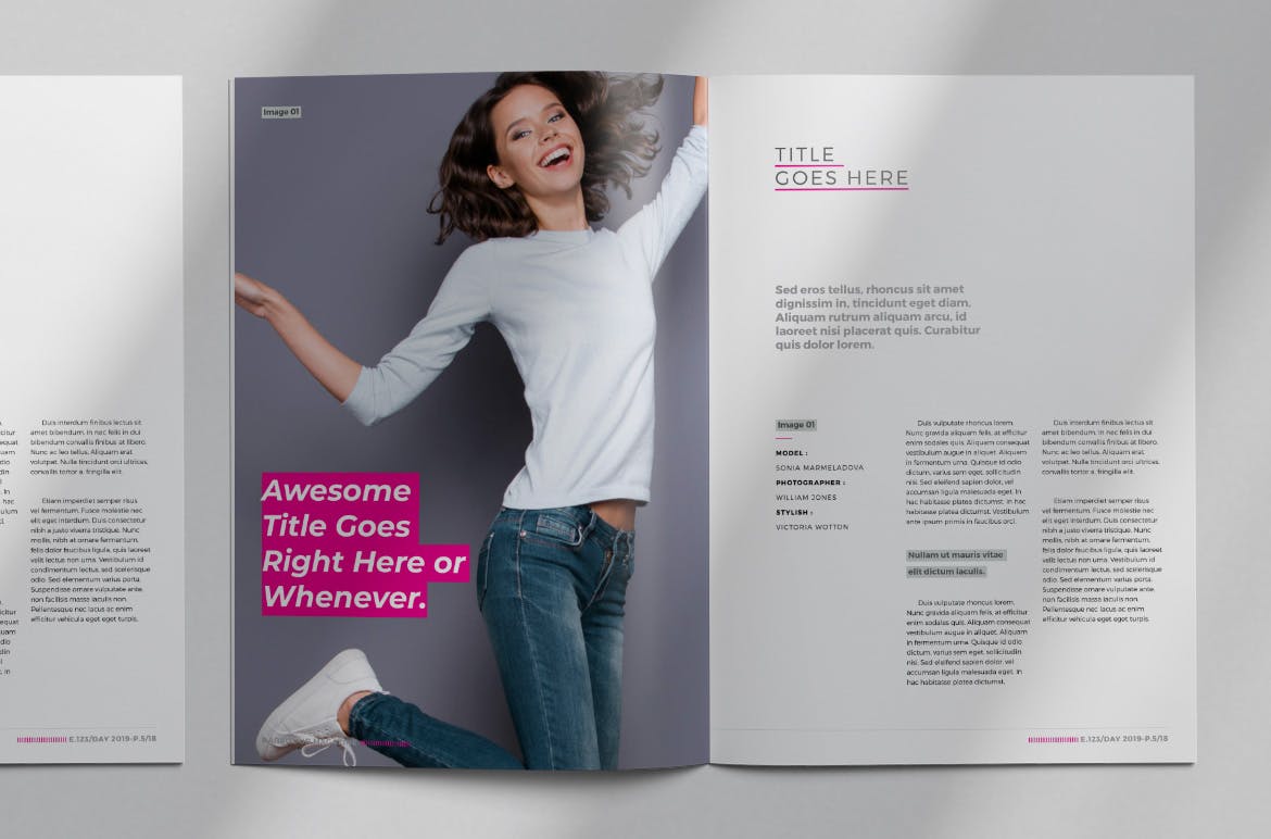 女性时尚服饰主题素材库精选杂志InDesign模板 Magazine Template插图(3)