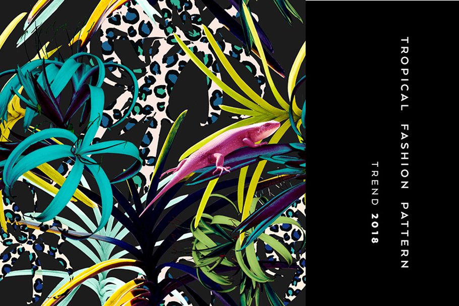 花卉绿叶无缝图案纹理 Seamless floral patterns with leaves插图(2)