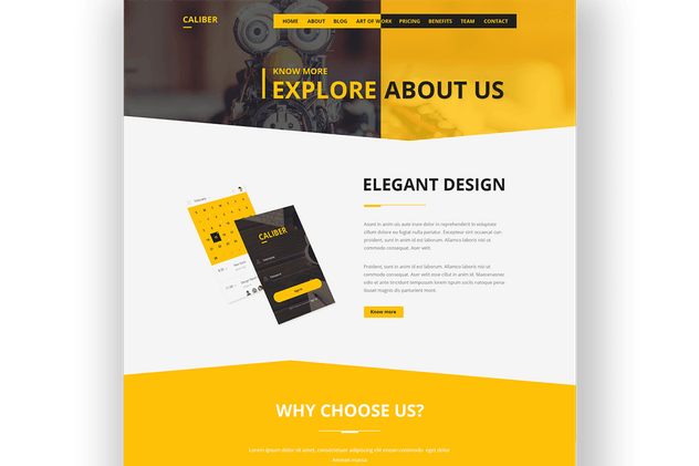多用途品牌＆企业网站PSD模板素材 Caliber – Creative Multi Purpose PSD Template插图(8)