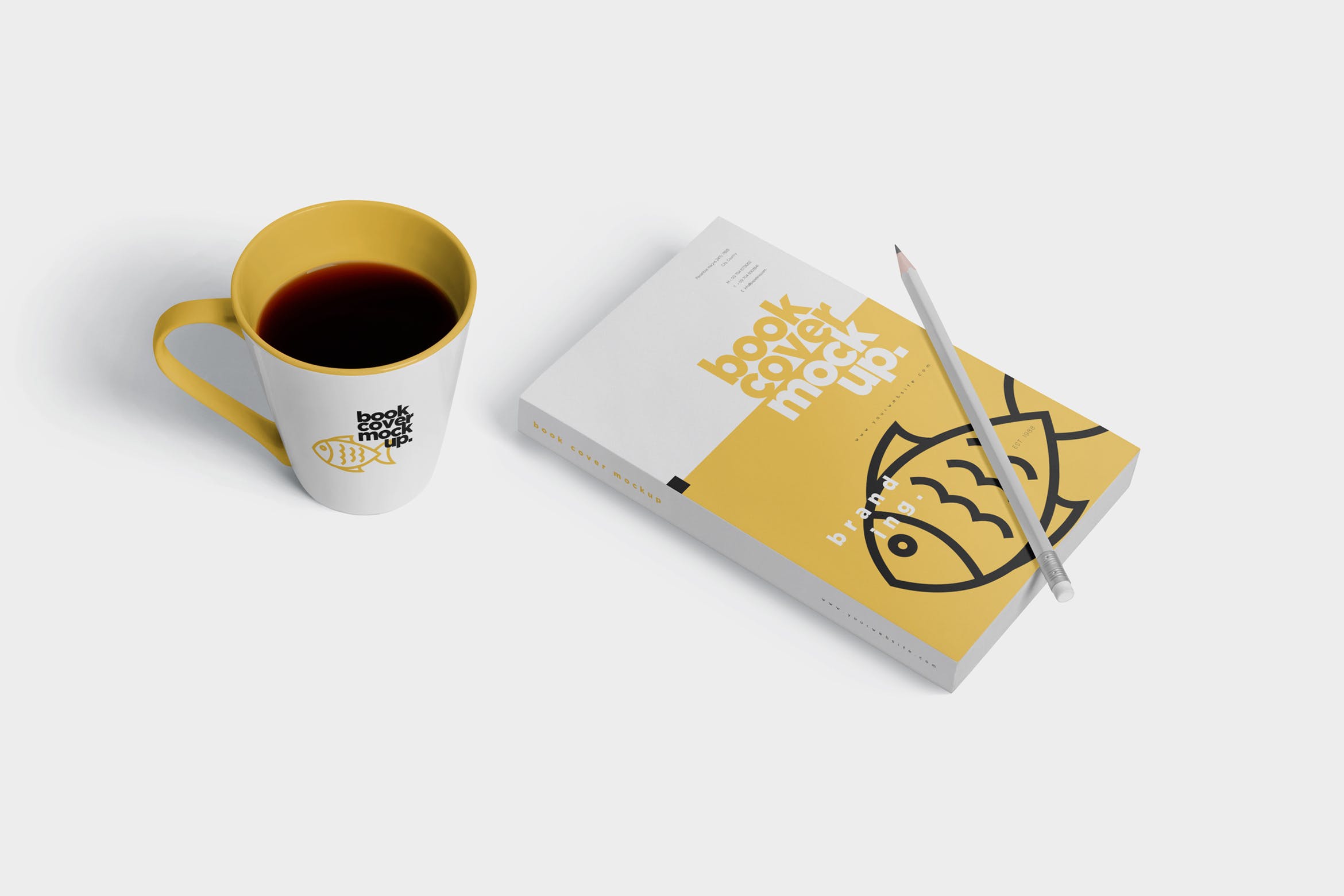 定制图书记事本封面设计预览样机 Realistic Book Cover Mockups插图