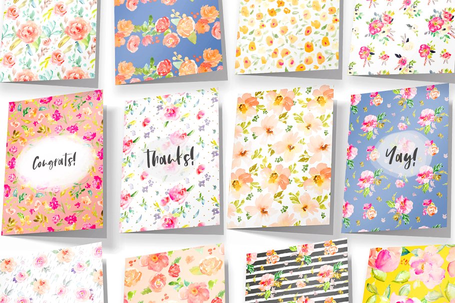 花枝招展芬芳扑鼻系列水彩花卉图案纹理合集 Pattern Pretty Floral Patterns插图(4)