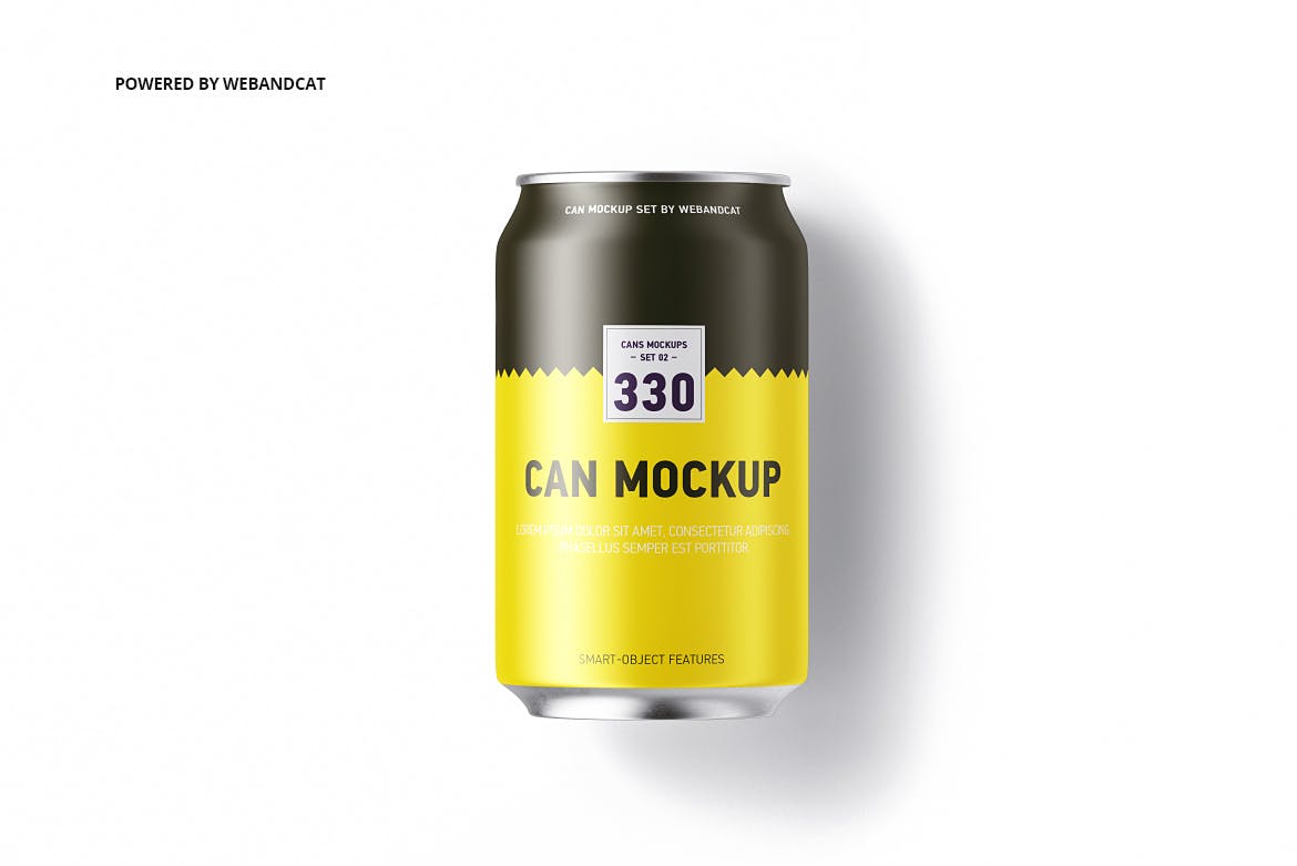 330ML容量易拉罐头外观设计样机模板 330ml Can Mock-up插图(6)