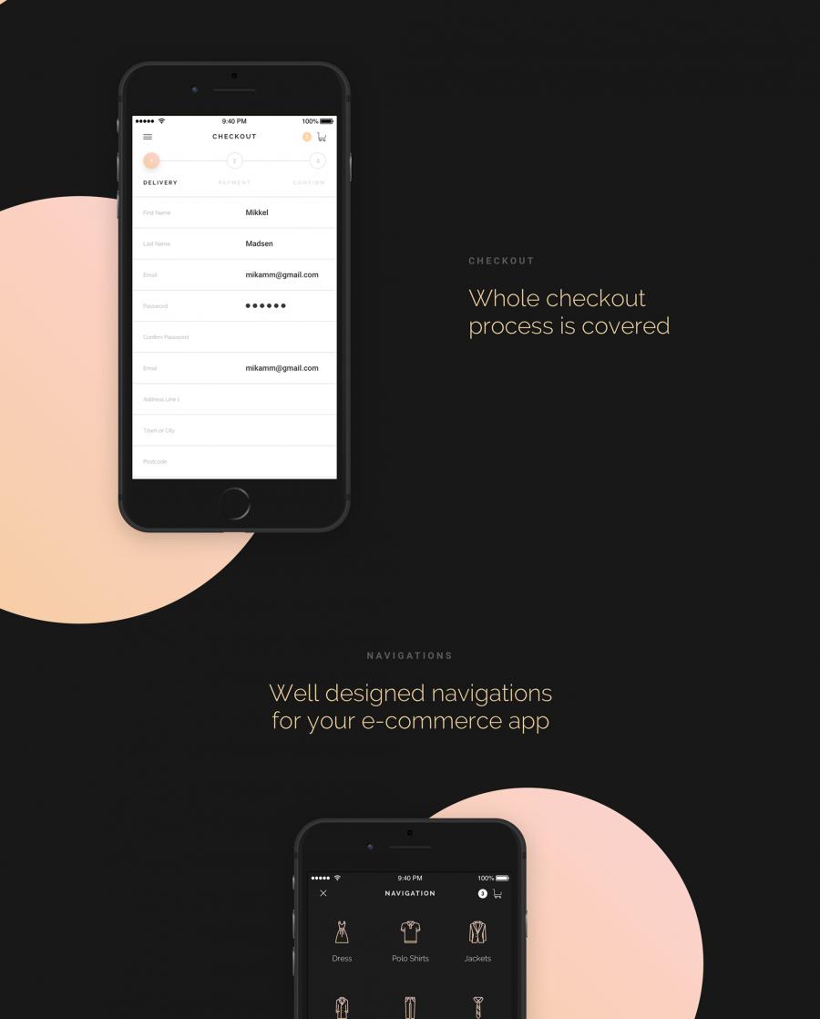 高端时尚的精品APP UI KITS套装下载[For Sketch]插图(6)