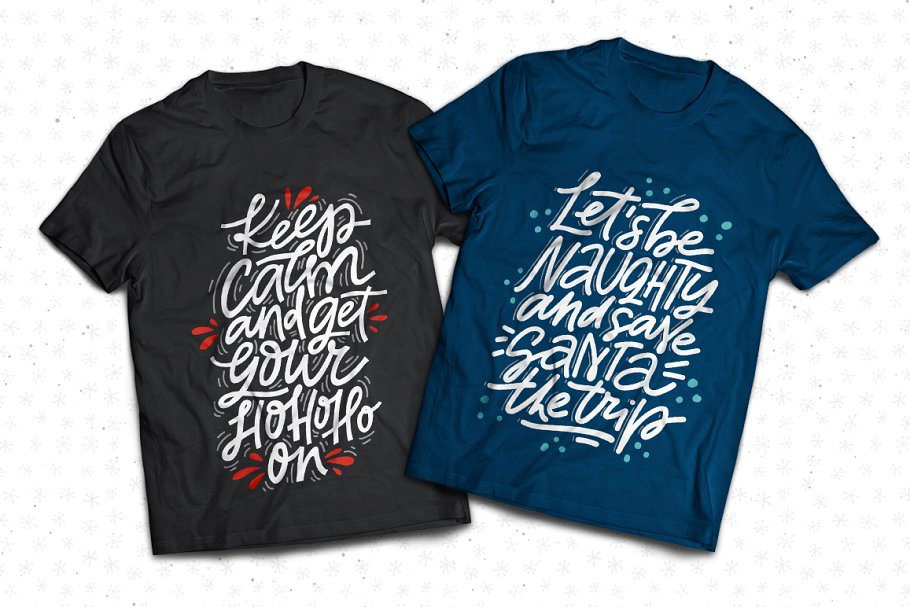 可爱圣诞祝福语&剪贴画素材 Fun Christmas Lettering & Clipart插图(2)