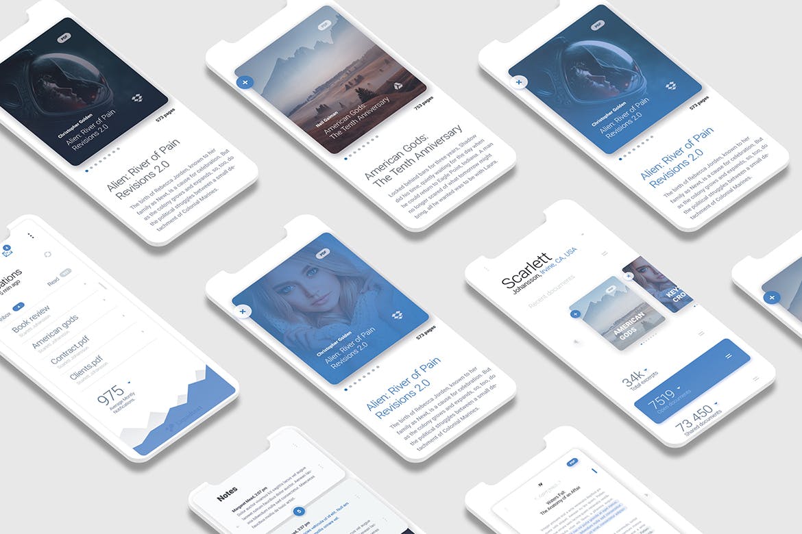 iPhone X等距网格APP设计图预览素材库精选样机 Iphone X Mock Up插图(1)