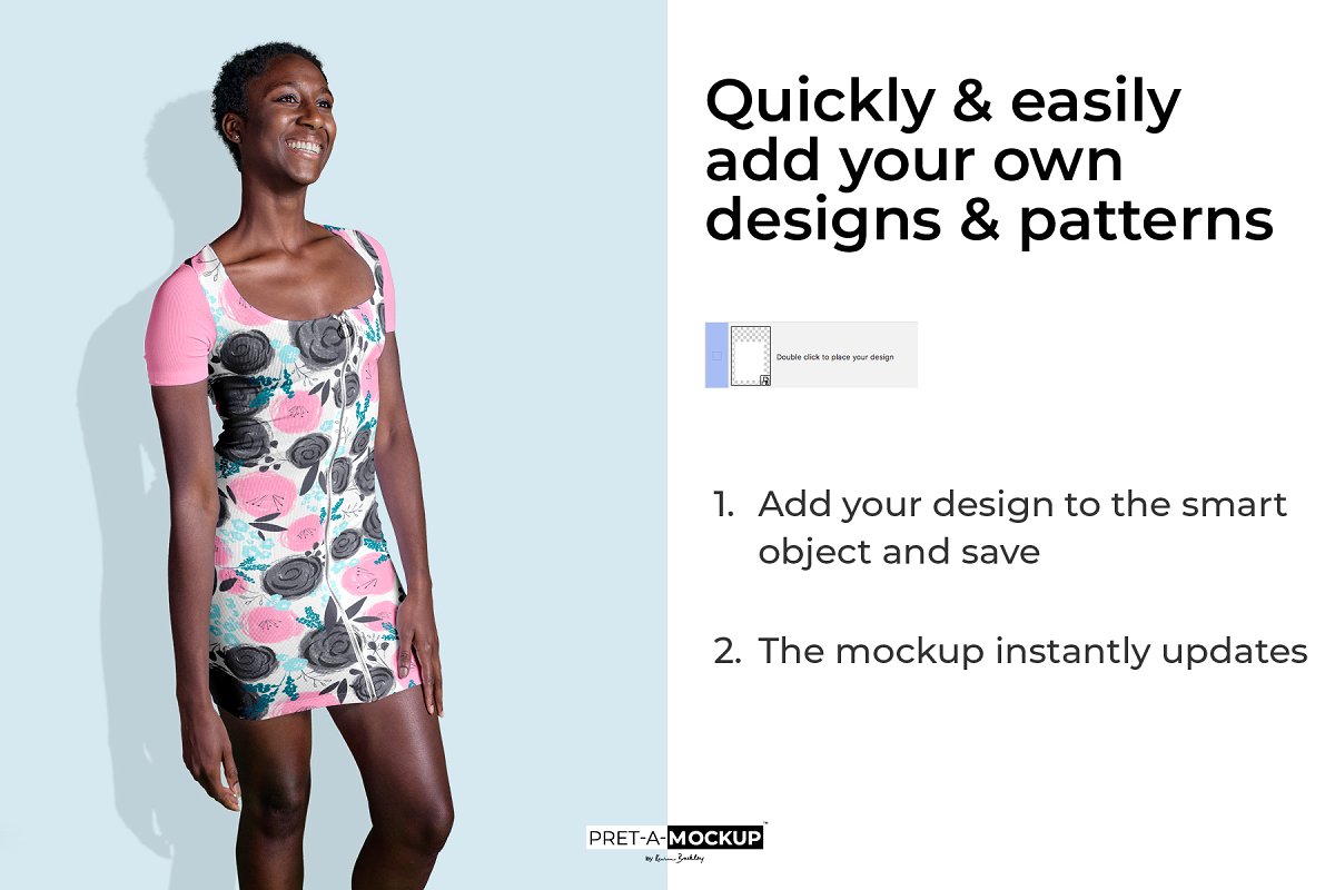 拉链紧身连衣裙服装样机插图(2)