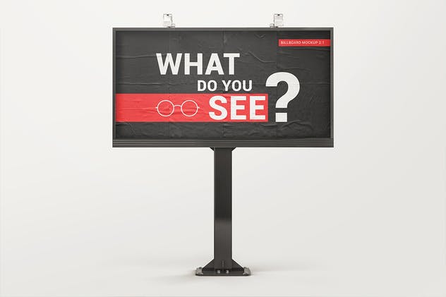 胶合纸效果广告牌样机 Billboard With Glued Paper Effect Mockups插图(1)