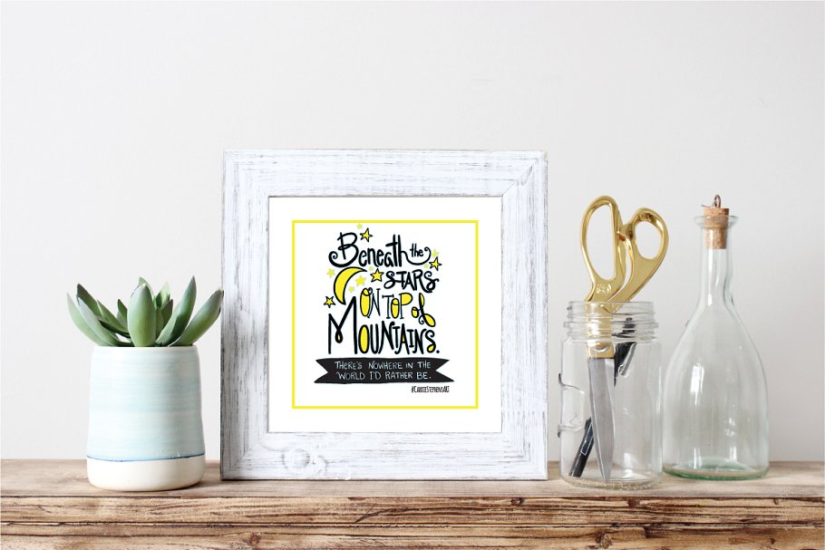 山脉元素手绘字母插画素材 Mountain Hand-Drawn Lettering插图(5)