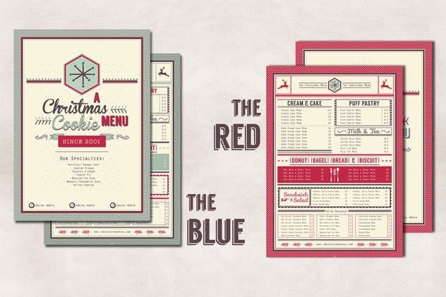 圣诞节节日曲奇饼干价格表单菜单设计模板 Christmas Menu插图(1)