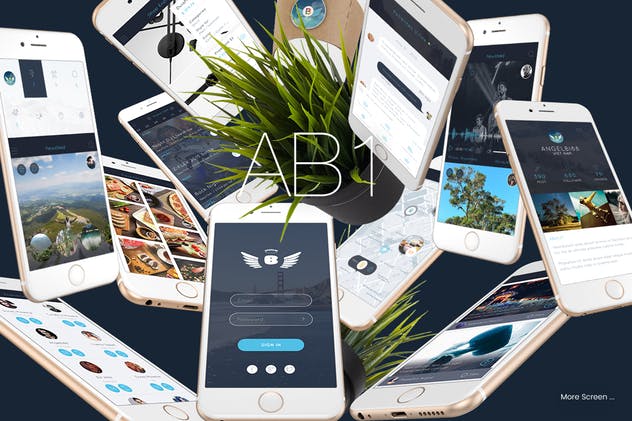 通用性APP应用UI套件 AB1 Mobile UI Kit插图(1)