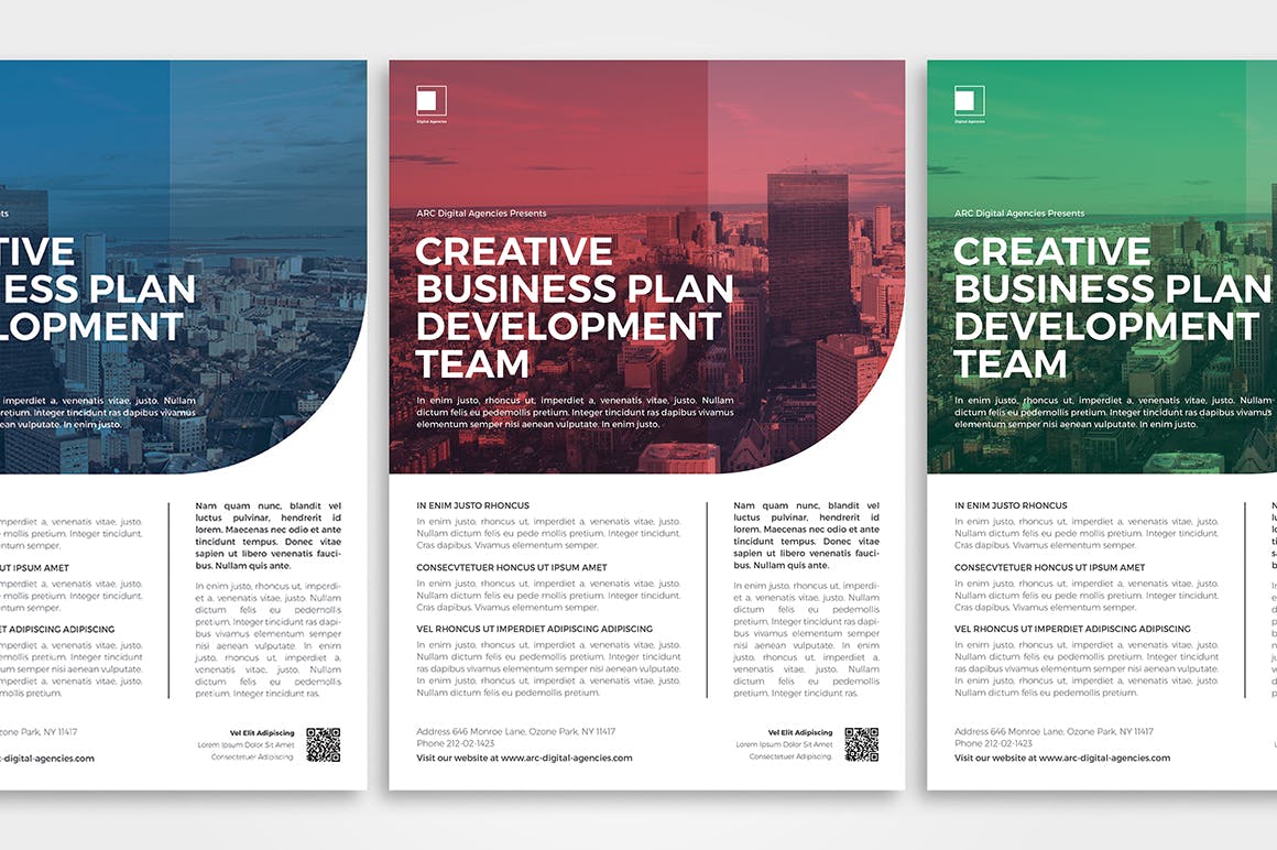 多色企业宣传海报/传单设计模板 Multicolor Corporate Flyer插图(3)