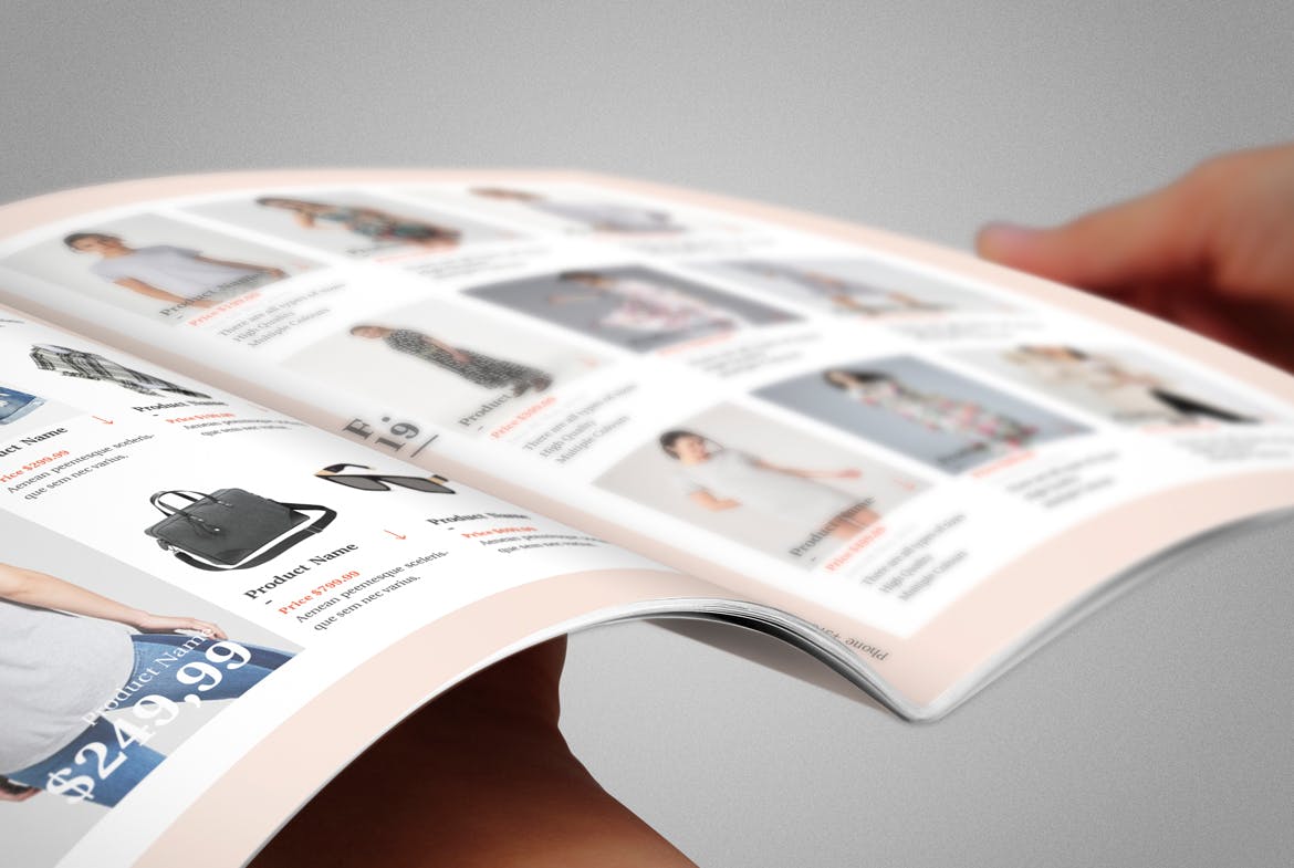 高端服装品牌新装上市画册/产品目录设计模板 Fashion Bifold Brochure插图(4)