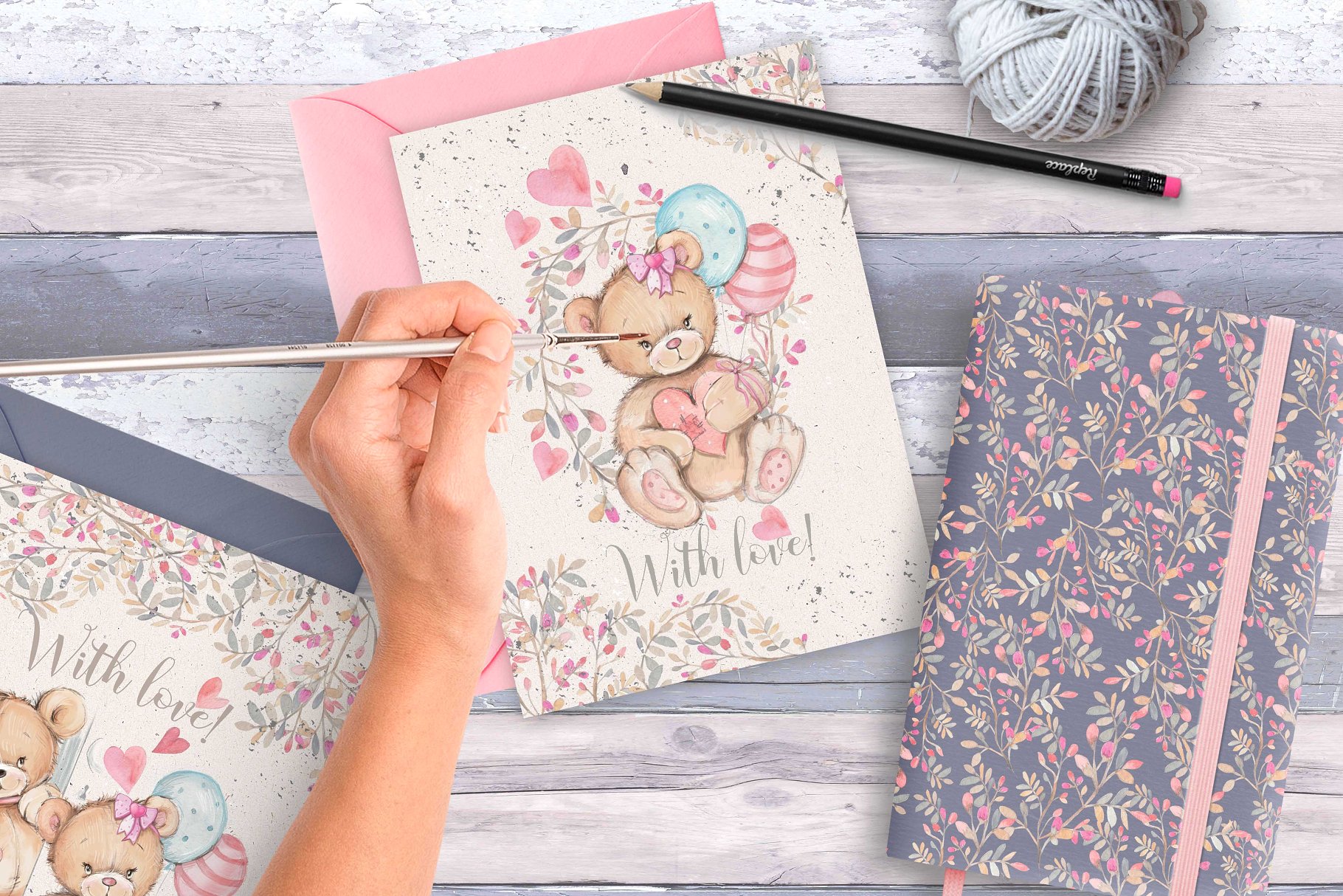 点燃少女心的泰迪手绘插画素材合集[2.61GB] Teddy bears 2 in 1插图(11)