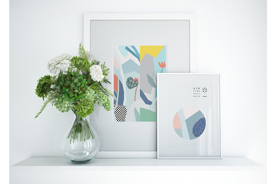 绿色带有花卉图型的图案包 IN GREEN graphic pack插图