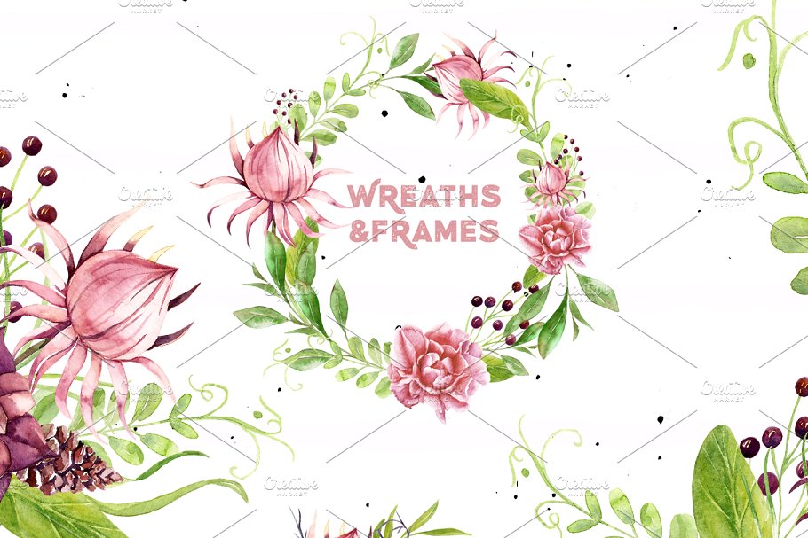 神秘秋天水彩剪贴画合集 Watercolor Mysterious Autumn插图(7)