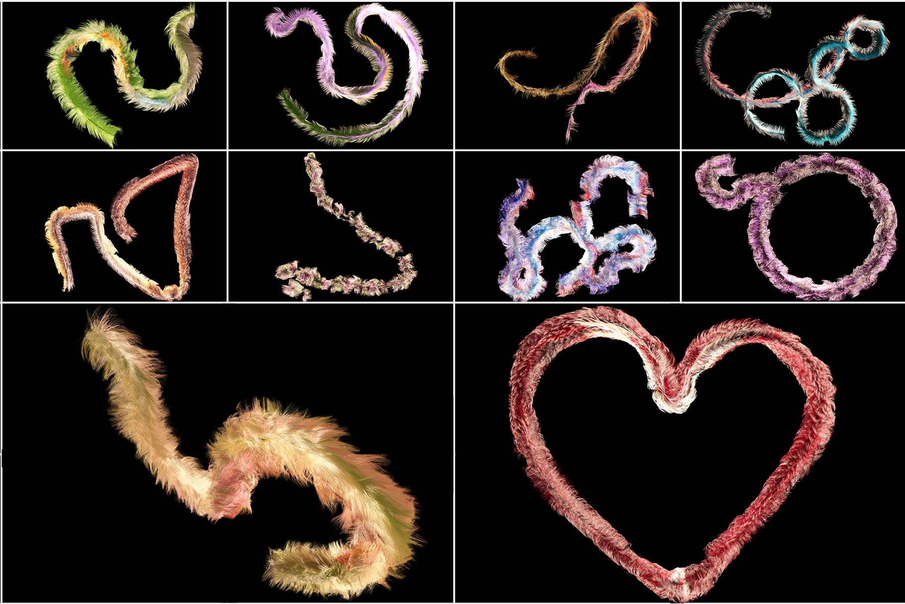 8K超高清蓬松毛茸茸波纹叠层背景 8K Fluffy Waves Overlays插图(3)