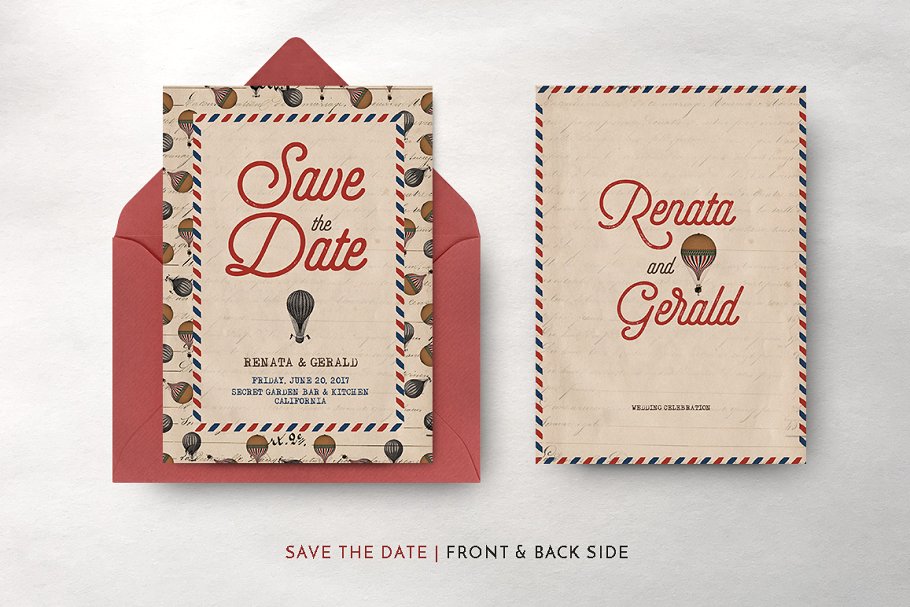 复古怀旧风格旅行婚礼设计物料素材 Vintage Travel Wedding Suite插图(7)