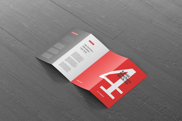 四折页DL菜单小册子样机模板 4-Fold Brochure Mockup – DL 99x210mm插图(12)