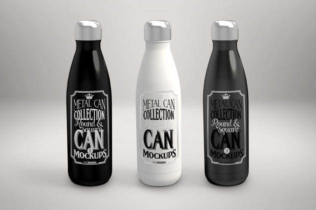 食品饮料金属容器罐子罐头样机vol.3 Vol. 3 Metal Can Mockup Collection插图(1)