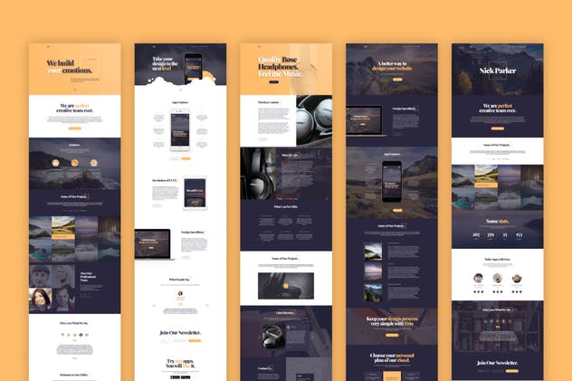 现代产品服务官网UI套件[for Adobe XD] Trio UI Kit for Adobe XD插图(3)