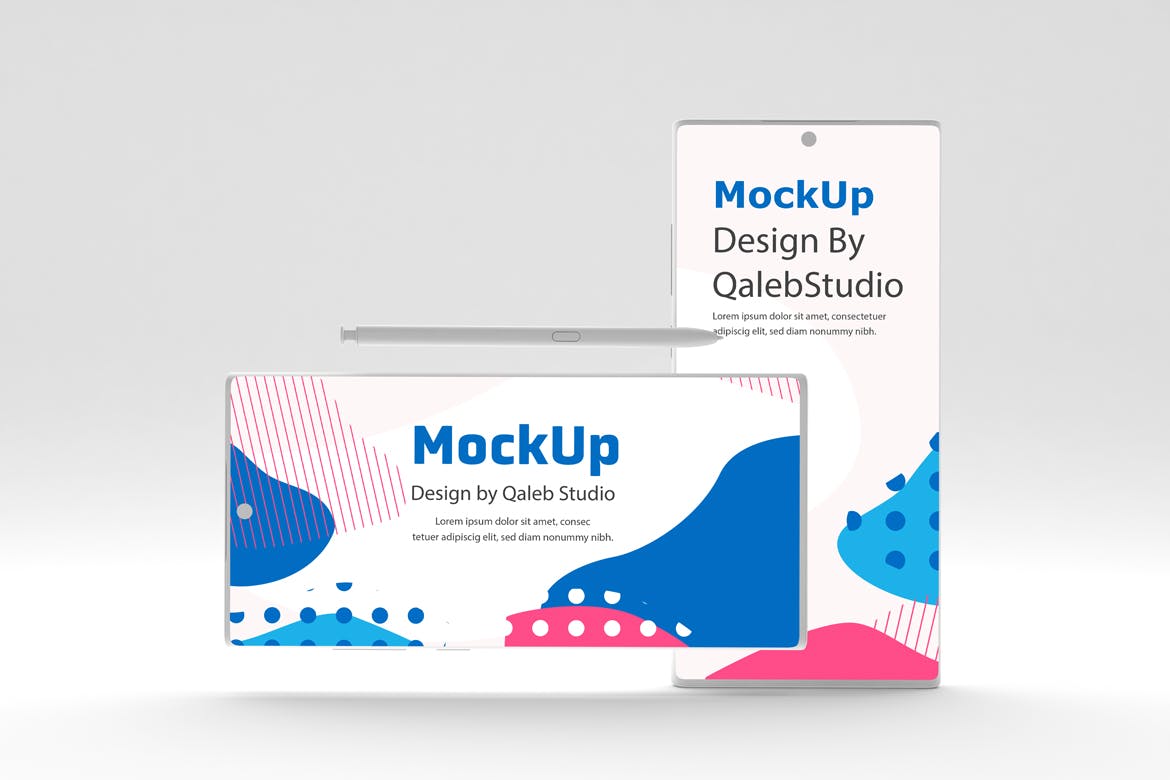 简约风格三星Note 10智能手机样机模板 Clean Note 10 Mockup插图(6)