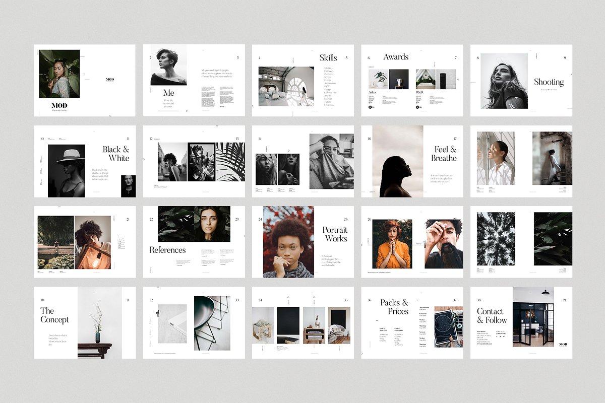 Mod时尚摄影作品图册设计模板插图(1)