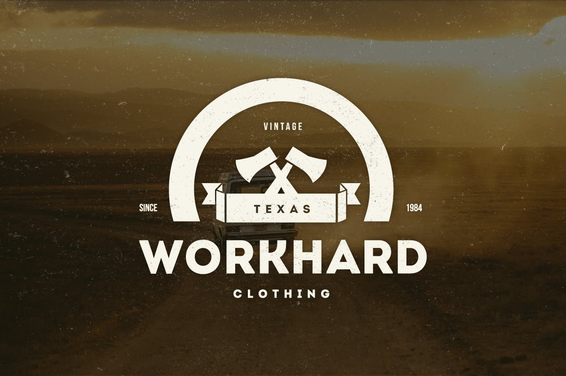 12款复古风格Logo&徽章设计模板v09 12 Vintage Logos & Badges 009插图(1)