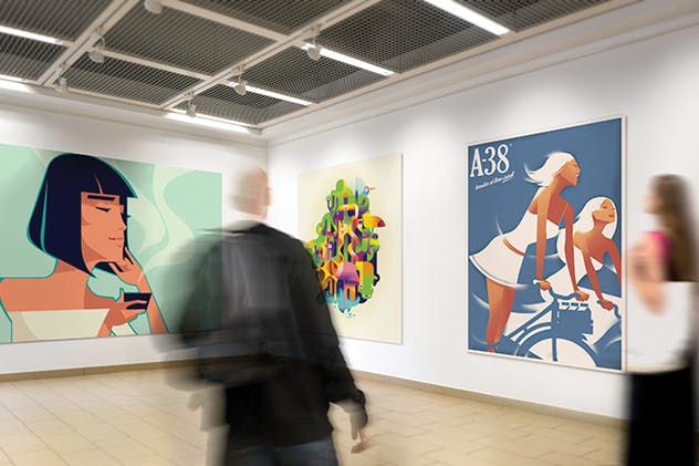 展厅画廊广告海报样机V.1 Gallery Poster Mockup v.1插图(7)