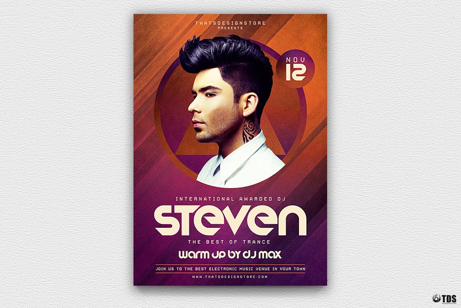 DJ音乐节派对海报PSD模板 DJ Session Flyer PSD V2插图(1)