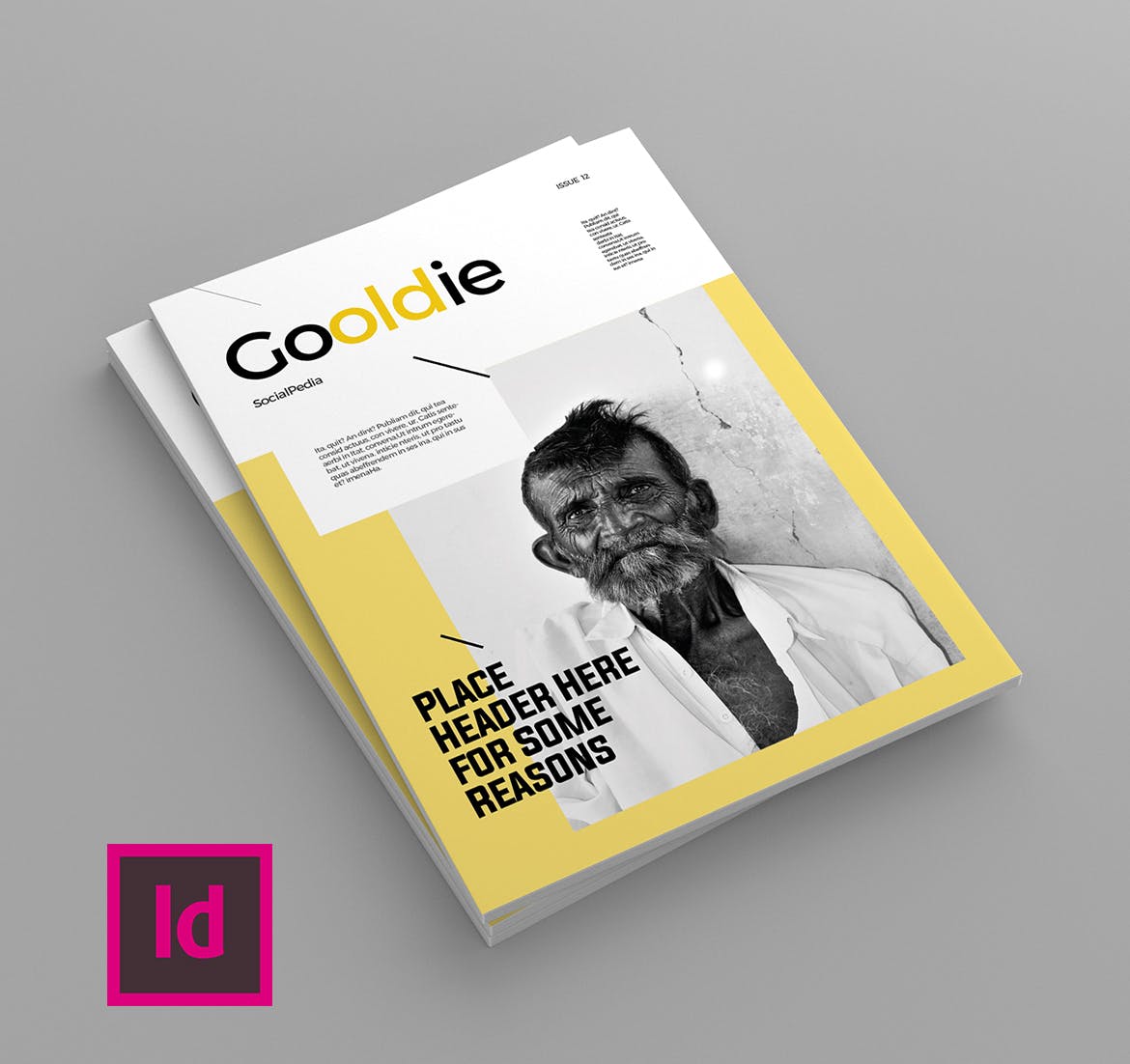 新闻采访/人物杂志设计INDD模板 Gooldie – Magazine Template插图(1)