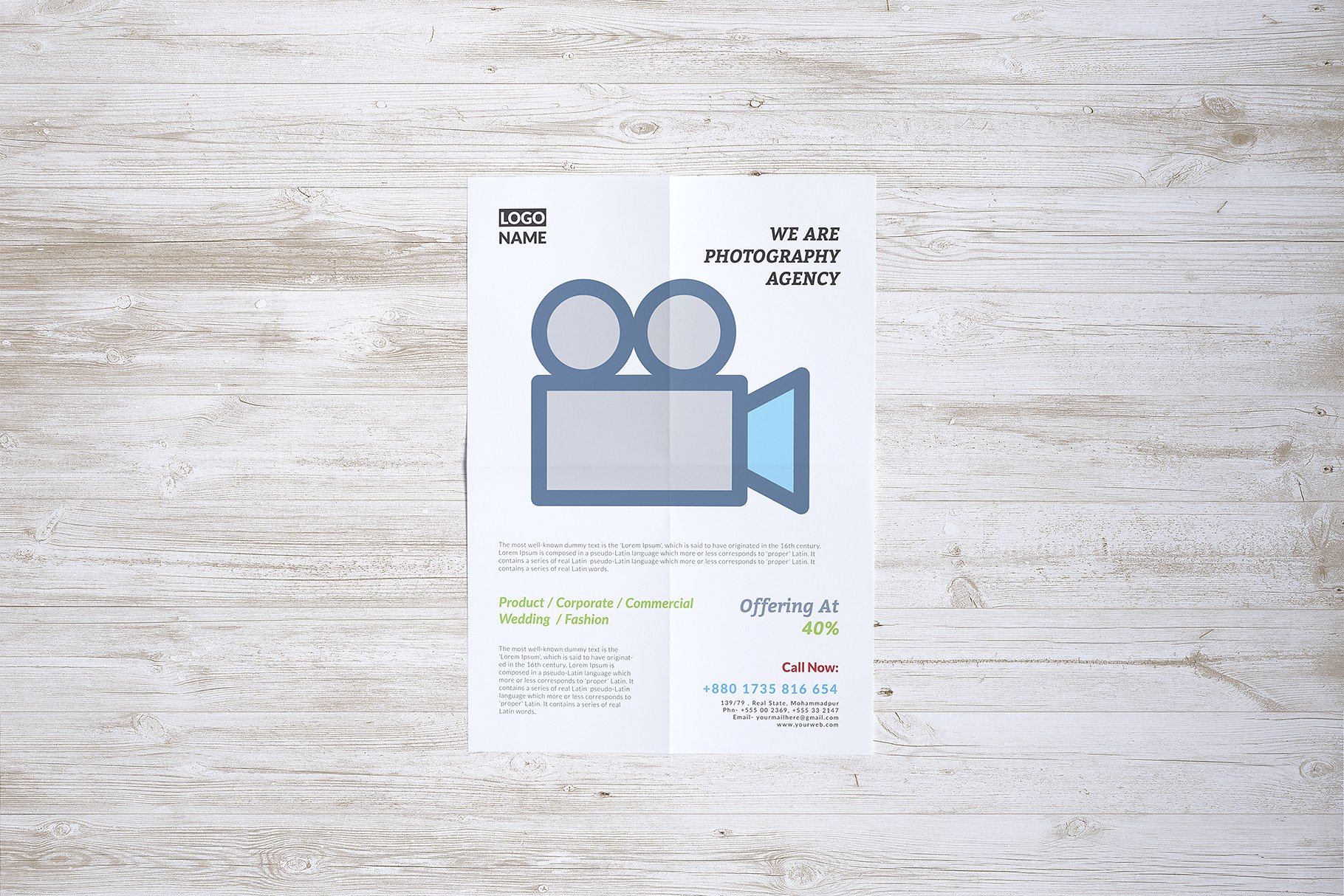 信笺，传单，海报样机模板合集 Letterhead, Flyer, Poster mockup v.1插图(9)