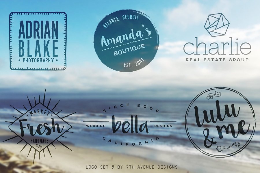 优雅文字Logo设计模板 Logo Set 5插图(1)