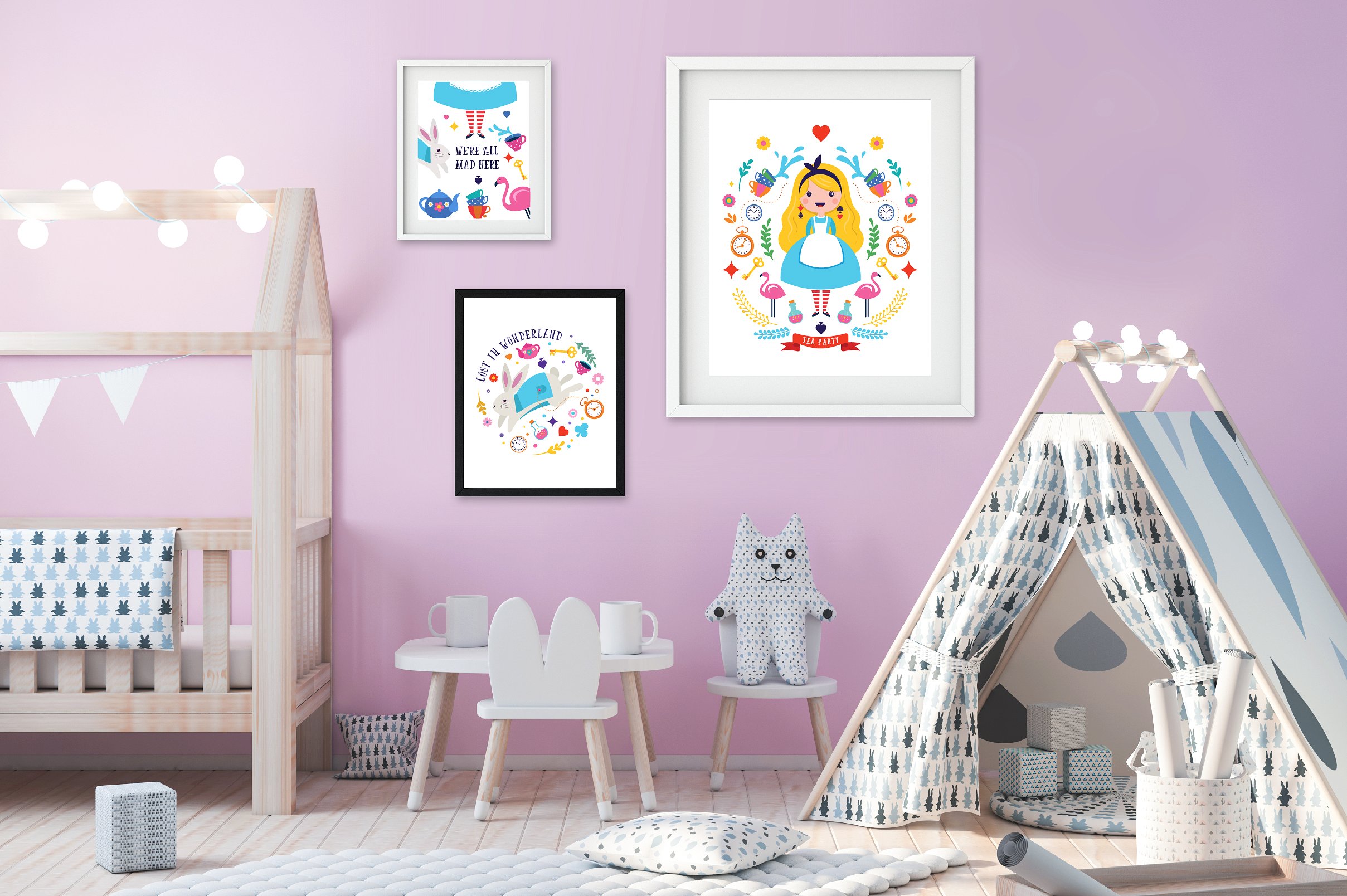 可爱卡通少女彩绘插画 Alice in the wonderland collection插图(1)