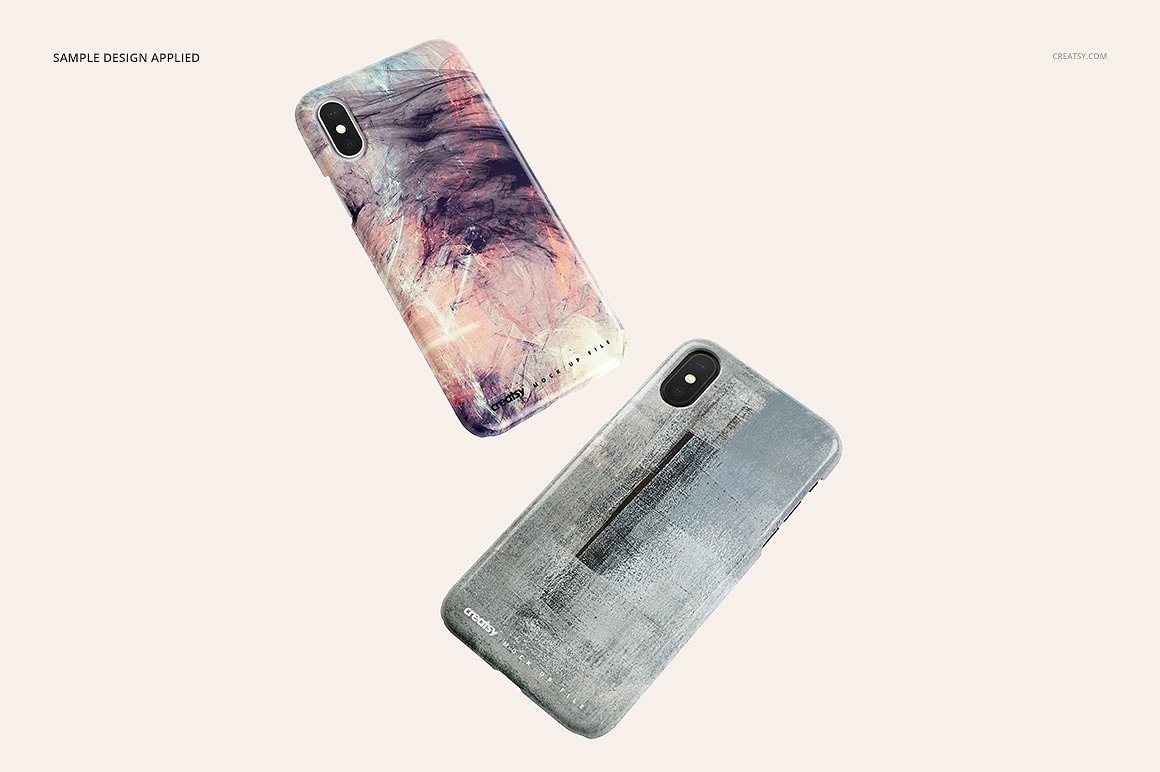 逼真的iPhone X塑料材质手机壳样机展示模型mockups插图(6)