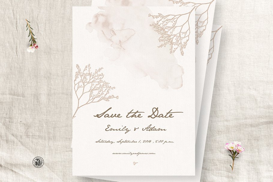 冬季婚礼邀请函设计模板套装 Winter Wedding Invitation插图(3)