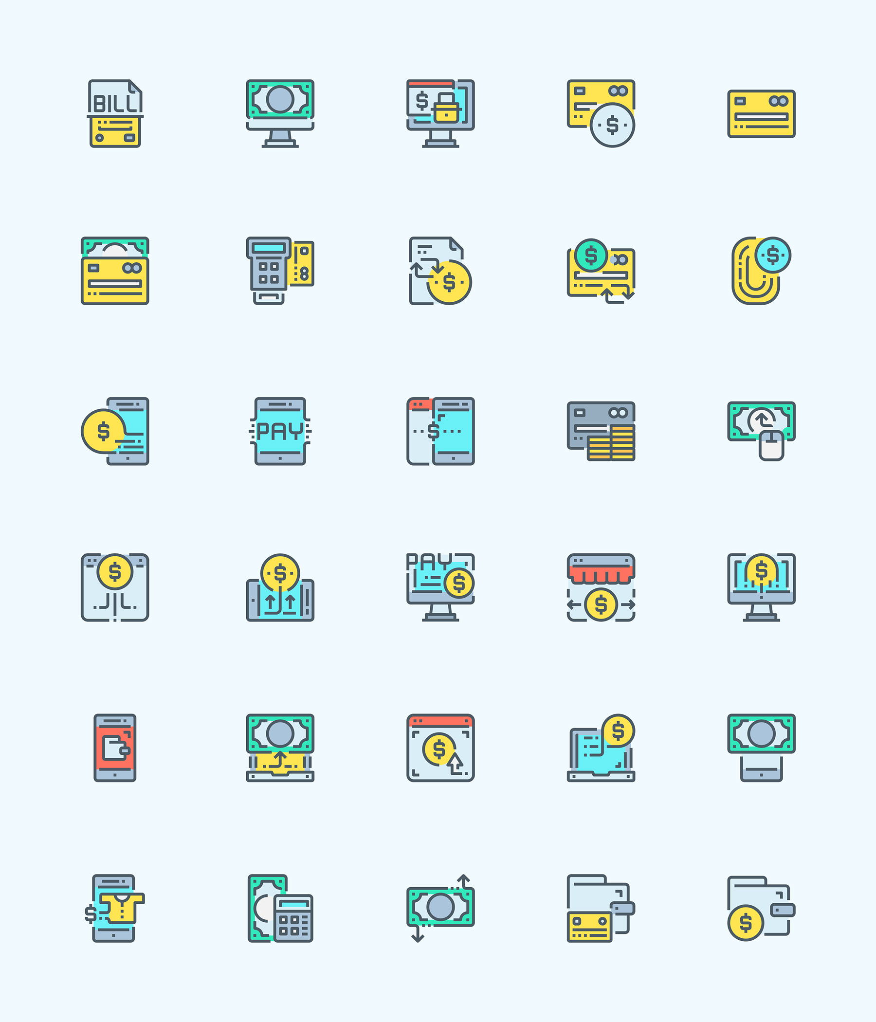 30 枚彩色支付方式元素图标